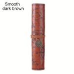 Creative Treasure Map Retro Pencil Case Leather Large Capacity Roll Pencil Bag Embossed Buckle Simple Stationery Box Roll Portable Pencil Drawing Bag Pen Holder - Image 12