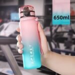 1Pc, 21.98Oz/33.81Oz Gradient Sports Fitness Travel Water Bottle, Portable Drink Cup, Tea Mug, Durable Pc Material, Uncharged, Flip Top, Ideal For Men & Women, Perfect For Summer & Fall, Great Gift For Students, Birthday, Valentine'S, Christmas - Image 15