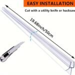 2Pcs Shower Door Bottom Seal, 1/4" X 19.68" Keep Bathroom Dry, Stop Shower Leaks, Glass Shower Door Seal Strip - Image 4
