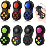 8-Function Fidget Game Controller, Rubberized Stress Relief Handheld Gadget With Lanyard, Multi-Color Plastic, Focus Toy For Anxiety Reduction