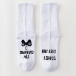 1/3 Pairs Men'S 'Do Not Disturb I'M Gaming' Print Crew Socks, Funny Comfy Breathable Casual Thermal Socks, Winter & Autumn - Image 9