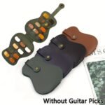 1Pc Guitar Pickup Storage Bag, Large Capacity Pu Faux Leather Portable, Musical Instrument Wood Grain Universe Retro Style Musical Instrument Accessories Universal Guitar Pickup Bag Has Texture- Convenient And Durable Pick Storage Box