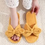 Honey Girl Striped Corduroy Fuzzy Slippers For Women, All-Season Slip-On Indoor/Outdoor Non-Slip Thick Sole Fluffy House Shoes, Hand Washable Fabric Upper/Inner With Eva Sole - Image 9