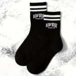 One Pair Of Women'S Striped Trendy Mid-Calf Socks Suitable For Sports, Casual Comfortable Breathable Long Socks - Image 4
