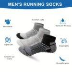 Acefine 6 Pairs Of Men'S Athletic Socks With Stripes And Honeycomb Patterns For Running, Hiking, Cycling, And Walking - Image 6
