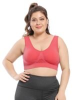 Gentle Care Plus Size Seamless Sports Bra For Women - Purple, Breathable Mesh Fabric, Push-Up With Removable Pads, Comfort Fit Vest Style, Sizes 36Xl To 40Xl, Plus Size Bra - Image 4