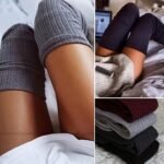 1 Pair Women'S Over-The-Knee Ribbed Socks - Stackable Design, Solid Color (Navy/Grey/Burgundy), All-Season Machine Washable For Casual & Formal Wear - Image 6