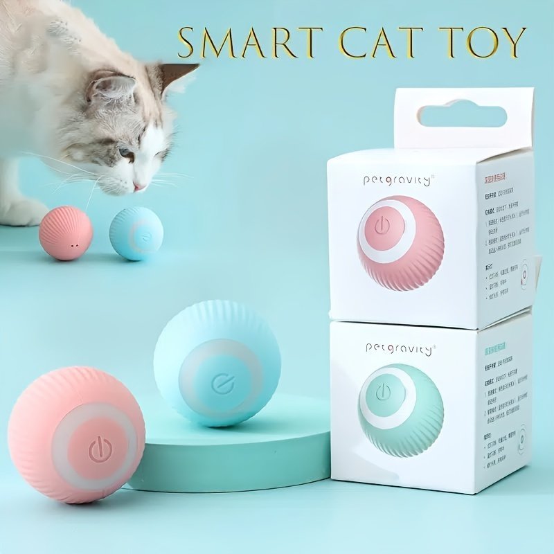 product-Fancyalgo-VirtualModelMatting-241ba7f6216f2aec3fe85dc03da44935.jpg Smart Cat Ball Toy With 150 Mah Bettery: An Automatic Rolling Ball For Hours Of Interactive Fun! - Image 1