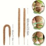 1Pc Diy Shape Plant Climbing Pole, Bendable Coconut Brown Stick, Plant Climbing Rattan Column Gardening Plant Support Rack Artificial Coconut Brown Stick - Image 4