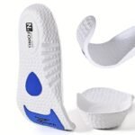 1 Pair Cosylee High-Elasticity Arch Support Insoles For Running Shoes - Durable Eva Material, Black With Blue Accents, Textured Comfort Design, Ideal For Sports & Casual Footwear, Shoe Accessories - Image 9