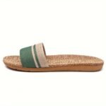 Women'S Linen Slip-On Slippers With Striped Design - Breathable All-Season Indoor House Shoes, Soft Fabric Upper & Eva Sole For Comfort, Casual Home Footwear, Slippers Indoor, Comfortable House Shoes, Woven Texture, Flexible Construction, Relaxation Wear - Image 11