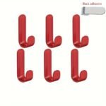 6Pcs Heavy-Duty Hooks - No Drill Installation, Space-Saving Organizer For Entryway, Bathroom, Kitchen, Closet - Holds Keys, Towels, Robes, Bags - Easy Installation With Adhesive/Screw Mounting - Durable Plastic Hooks For Home Organization & Holiday - Image 9
