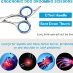 Pet Grooming Scissors Set With Safety Round Tip, Dog Cat Grooming Scissors, Stainless Steel Dog Cat Grooming Shears (Curved Scissor) - Image 5