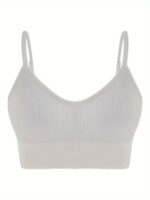 Lianshengfa Women'S Classic Ribbed Yoga Tank Top - Backless Design With Removable Cups, High Support Seamless Workout Bra, High Elasticity For Gym & Outdoor Activities, Solid Color, Sporty Ribbed Texture, Easy Maintenance Clothing - Image 5