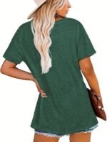 2024 Cross-Border European And American Women'S Round Neck Loose Fit Short Sleeve Casual Top Layering T-Shirt - Image 8