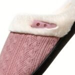 Solid Color Slippers, Casual Slip On Plush Lined Shoes, Comfortable Indoor Home Slippers - Image 4