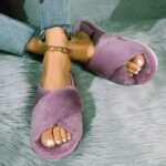 Cross-Band Open Home Slippers Women'S Faux Furry Slippers Women'S Autumn And Winter Outdoor Wear Anti-Slip Indoor Thick Sole Home Faux Fur Slippers Open Winter - Image 12