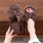 Honey Girl Striped Corduroy Fuzzy Slippers For Women, All-Season Slip-On Indoor/Outdoor Non-Slip Thick Sole Fluffy House Shoes, Hand Washable Fabric Upper/Inner With Eva Sole - Image 11