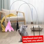 Cat Teaser Wand With Bell Long Pole Suction Cup Feather Goose Feathers - Image 11