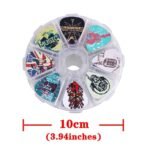 50Pcs Electric Guitar Pick Variety Pack - 0.46, 0.71 & 1.0Mm Thickness - Pvc Material - Cartoon Skull & Wood Grain - 8 Grid Storage Box - Musical Instrument Accessories - Image 6