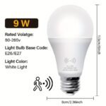 Energy Motion Sensor Bulb, 9W (60W Equivalent), Indoor Automatic Activation, A19, E26, 6000K Twilight To Dawn Safety Light, Suitable For Entryway, Porch, Stairs, Hallway, Pack Of 1, Motion Sensor Light Indoor, Porch Illumination, Sleek Bulb Design, Durable Bulb, Energyefficient Bulb, Home Security, Minimalist Bulb, Longlasting Bulb, Motionactivated Bulb, Homeowners - Image 3