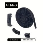 1Pair Elastic No-Tie Shoelaces, Lazy Metal Lock Laces For Women & Men - Image 23