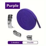 1Pair Elastic No-Tie Shoelaces, Lazy Metal Lock Laces For Women & Men - Image 20