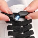 1 Pair Diamond Cross Locks No Tie Elastic Shoelaces For Sneakers, Durable Acetate Fiber