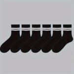 6 Pairs Men'S Thick Mid-Calf Socks - Soft Warm Winter Crew Socks With Black Stripes, Solid Color Casual Dress Socks For Autumn & Winter, Hand Wash Only, Comfortable Sock Design - Image 7