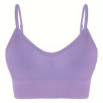 Lianshengfa Women'S Classic Ribbed Yoga Tank Top - Backless Design With Removable Cups, High Support Seamless Workout Bra, High Elasticity For Gym & Outdoor Activities, Solid Color, Sporty Ribbed Texture, Easy Maintenance Clothing