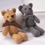 1Pc Handmade Stuffed Bear Plush - Realistic 15Cm/5.9" Soft Doll, Cute Baby / Stuffed Animal, Keychain Pendant For Wedding Birthday Party Decor, Accessory (Grey////)