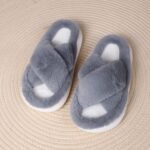 Women'S Platform Fuzzy House Slippers, Open Toe Criss Cross Solid Color Casual Home Slides, Women'S Indoor Flat Comfy Shoes - Image 16