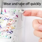 1 Pair Ink Splashing Lazy Free Tie Elastic Shoelaces, Elastic Multicolor Shoelaces With 4Pcs Metal Press Buckles - Image 8