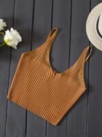 Casual Sexy Solid Color Mesh Spaghetti Strap Vest Top For Women - Image 7