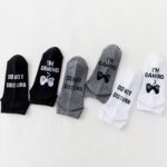 1 Pair Men'S "I'M Gaming Do Not Disturb" Novelty Socks - Black With White Lettering & Game Controller Graphics, Spandex/Polyester Blend, Comfortable & Breathable For Gamers - Image 11
