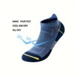 6Pcs Acefine Men'S Breathable Mesh Athletic Socks - Moisture-Wicking, Comfort Fit With Heel Tab & Bright Ear-Catching Colors, Polyester/Spandex Blend, Ideal For Running & Sports - Image 4