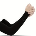 1 Pair Unisex Summer Ice Sliky Fiber Fabric Arm Sleeves - Lightweight, Breathable Compression Arm Covers For Outdoor Activities, Sports & Daily Wear, Black, Outdoor Arm Protection, Sleek Design, Flexible Fit - Image 4