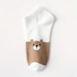 5-Pair Women'S Ankle Socks - Cute Bear Face & Paw Prints, Lightweight Breathable Everyday Socks For Spring/Summer, Brown Beige & Colors, Casual Outfits & Themed Events - Perfect Gift For Anime Fans, Seasonal Footwear, Playful Design, Comfortable Fit, Kawaii Lovers - Image 5