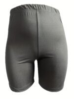 Plus Size - Women'S Plus-Size High-Waisted Shorts - Stretchy, Solid Blue, Mid-Thigh Length, Casual Leggings, Comfortable Apparel|Casual Style Shorts|Stretchy Fabric Shorts - Image 2