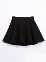 Plus Size Basic Skirt, Women'S Plus Palin High Rise Ruffle Medium Stretch Skirt - Image 3