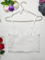 Floral Lace Push Up Cami Coeset, Contrast Mesh Hollow Out Crop Top Bra, Women'S Lingerie & Underwear - Image 7