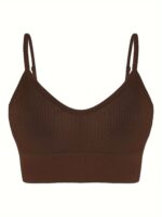 Lianshengfa Women'S Classic Ribbed Yoga Tank Top - Backless Design With Removable Cups, High Support Seamless Workout Bra, High Elasticity For Gym & Outdoor Activities, Solid Color, Sporty Ribbed Texture, Easy Maintenance Clothing - Image 9