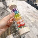 Wooden Rainstick Musical Instrument - Colorful Rain Sound Tube With Mallets For Hearing Enlightenment, Durable Plastic Rainstick For Outdoor Play, Festive Rainfall Sound Maker|Playful Rainstick Design|Multicolored Rainstick - Image 4