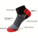 Acefine 6 Pairs Of Men'S Athletic Socks With Stripes And Honeycomb Patterns For Running, Hiking, Cycling, And Walking - Image 4