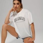 Solid Color Letter Print Casual Sports T Shirt, Soft Crew Neck Short Sleeve Tee, Women'S Clothing