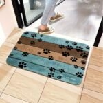 1Pc Soft & Absorbent Dog Paw Print Mat - Rectangular Polyester Pet Mat With, Quick-Dry, Washable Design - Ideal For Entryway, Bathroom, Kitchen, Living Room, Office Decor - Available In Multiple Sizes For Small To Large Dogs, Pet Mat | Playful Dog Design | Durable Dog Mat, Dog Accessories - Image 8