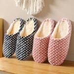 Women'S Indoor Plush Lined Flat Slippers, Warm & Comfy Closed Toe Slides Shoes, House Non-Slip Shoes - Image 2