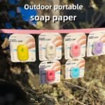 50Pcs Outdoor Travel, Camping, And Hiking Portable Paper Soap, Disposable Soap, Personal Care Cleaning Soap