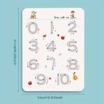 Reusable Magic Practice Copybook Set For Kids - Numerical & Alphabet Writing Practice, Pen Control Training & Drawing Workbook With Colorful Illustrations, Durable Paper For Classroom Education, Home & School Use, Educational Workbook, Playful Illustrations, Quality Paper Material, Hardcover Coloring Book, Writing Practice Book, Economic Notebook, Teacher Supplies, School Supplies, Math Teaching Resource, Busy Book - Image 2