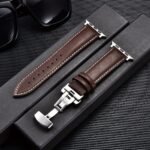 Casual Pu Leather Watch Strap Butterfly Buckle For Apple Watch Ultra 10 9 8 7 6 Se 5 4 3 2 1 For Iwatch Watch Strap 38/40/41/42/44/45/46/49Mm - Image 6